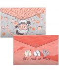 Set mapa s gumbom Erich Krause - Martian Girl, A4, 4 komada - 1t