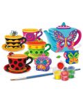 Set za bojanje Felyx Toys - Keramički set za čaj, Leptiri, 15 komada - 2t