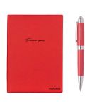 Set bilježnica i kemijska olovka Hugo Boss - Forever Yours, A5, crveni - 1t