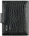 Kožna torbica za kreditne kartice ​ Bugatti Smart - Croco, RFID zaštita, crna - 6t