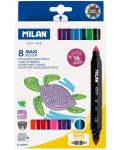 Set dvostranih flomastera Milan - Maxi Bicolour, 16 boja - 1t
