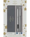 Set nalivpera Parker Jotter Stainless Steel CT - S kemijskom olovkom - 1t