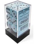 Set kockica Chessex Opaque Pastel - Blue/black, 12 komada - 1t