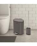 Set WC četke i kante Inter Ceramic - 8355G, 6 L, sivi mat - 6t