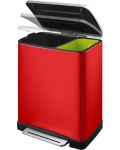 Kanta za odvojeno prikupljanje otpada EKO Europe - E-Cube, 28 + 18 L, crvena - 2t