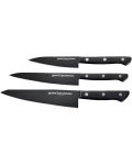 Set od 3 noža Samura - Shadow, crni neljepljivi premaz - 2t