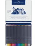 Set olovki u boji Faber-Castell Goldfaber - 24 boje, u metalnoj kutiji - 2t