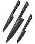 Set od 3 noža Samura - Shadow, crni neljepljivi premaz - 1t