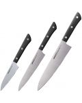 Set od 3 kuhinjska noža Samura - Harakiri, crna drška - 1t