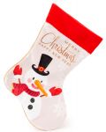 Božićna čarapa Amek Toys - Snjegović, 28 cm - 1t