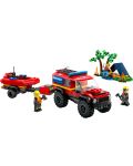 Konstruktor LEGO City - Vatrogasno vozilo 4 x 4 sa čamcem za spašavanje (60412) - 2t