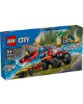 Konstruktor LEGO City - Vatrogasno vozilo 4 x 4 sa čamcem za spašavanje (60412) - 1t