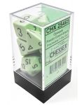 Set kockica Chessex Opaque Pastel - Green/black Polyhedral, 7 komada - 1t