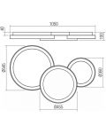 LED stropna svjetiljka Smarter - Combi 01-3373, IP20, 240V, 72W, bijeli mat - 2t