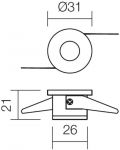 LED Svjetiljka za ugradnju Smarter - MT 117 70321, IP20, 1W, aluminij - 3t