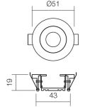 LED Svjetiljka za ugradnju Smarter - MT 119 70324, IP20, 240V, 1W, bijela - 3t