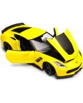 Metalni auto Welly - Chevrolet Corvette Z06, 1:24, žuti - 2t