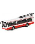 Metalni trolejbus Rappa - 16 cm, crveno-bijeli - 2t