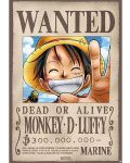 Metalni poster ABYstyle Animation: One Piece - Luffy Wanted Poster - 1t