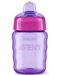 Čaša otporna na prolijevanje Philips Avent - 260 ml, Za lagani prijelaz, za djevojku - 3t