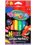 Neonski markeri Colorino Kids - Jumbo, 6 boja - 1t