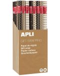 Papir za zamatanje Apli - Kraft, sa crnim i šarenim motivima, asortiman - 1t