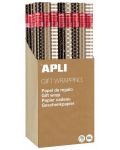 Papir za pakiranje Apli - kraft, s bež točkicama, 2 x 0,70 m, crna - 1t