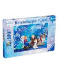 Slagalica Ravensburger od 100 XXL dijelova - Zamrznuto kraljevstvo: Ledena magija - 1t