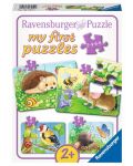 Puzzle Ravensburger 4 u 1 - Životinje u vrtu - 1t