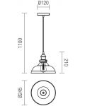 Visilica Smarter - Saville 01-1002, IP20, E27, 1x42W, crno-starinski mjed - 2t