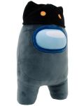 Plišana figura YuMe Games: Among Us - Black Crewmate with Cat Head Hat, 30 cm - 6t