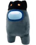 Plišana figura YuMe Games: Among Us - Black Crewmate with Cat Head Hat, 30 cm - 2t