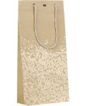 Poklon vrećica za boce Giftpack -  27 x 9 x 39 cm, kraft i zlato - 1t