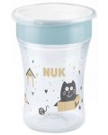Prijelazna čaša NUK - Magic Cup, 8 m+, 230 ml, Cat & Dog, siva - 1t