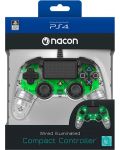Kontroler Nacon за PS4 - Wired Illuminated Compact Controller, crystal green - 7t