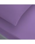 Set plahta s gumicom i 2 jastučnice TAC - 100% pamuk, za 160 x 200 cm, ljubičasti - 2t