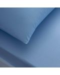 Set plahta s gumicom i 2 jastučnice TAC - 100% pamuk, za 160 x 200 cm, plavi - 3t