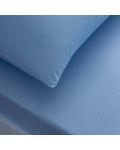 Set plahte s gumicom i jastučnice TAC - 100% pamuk P, za 100 x 200 cm, plava - 1t