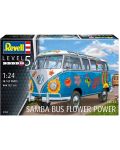 Modeli za sastavljanje Revell Suvremeni: Automobili - VW T1 Samba Bus Flower Power - 5t