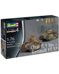 Model za sastavljanje Revell Vojni: Tenkovi Char B.1/Renault F17 - 1t