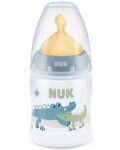 Bočica Nuk First Choice - Temperature control, sa sisačem od kaučuka, 150 ml, plava, krokodili - 1t