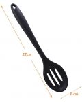 Silikonska žlica za kuhanje Elekom - EK-2118, 27 cm, crna - 2t