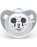 Silikonska duda Nuk - Mickey, 6-18 mjeseci, sivа - 1t