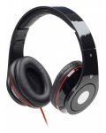 Slušalice s mikrofonom Gembird - MHS-DTW-BK, crno/crvene - 1t