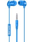 Slušalice s mikrofonom Cellularline - Music Sound 3.5 mm, plave - 1t