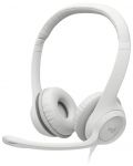 Slušalice s mikrofonom Logitech - H390, bijele - 1t