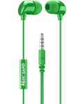 Slušalice s mikrofonom Cellularline - Music Sound 3.5 mm, zelene - 1t