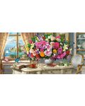 Panoramska slagalica Castorland od 4000 dijelova - Ljetno cvijeće i šalica čaja - 2t