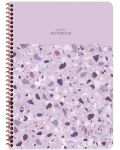 Školska bilježnica sa spiralom Keskin Color Terrazzo - A4, 80 listova, široki redovi, asortiman - 3t