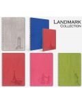 Bilježnica Lastva Landmark - А5, 80 listova, široki redovi, spirala, asortiman - 6t